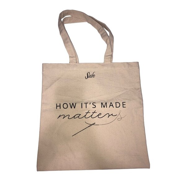 Sseko Cotton Canvas Tote Bag "How It's Made Matters" - Picture 1 of 6